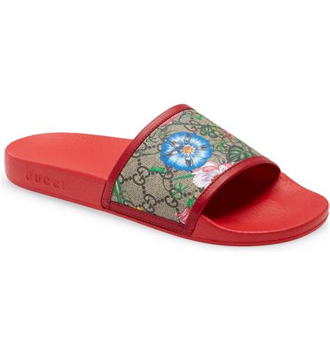 gucci womens floral slides|Gucci slides nordstrom.